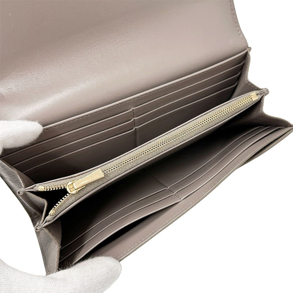 Celine Wallet Leather Greige Flap Style Simple Feminine Mini — view 6