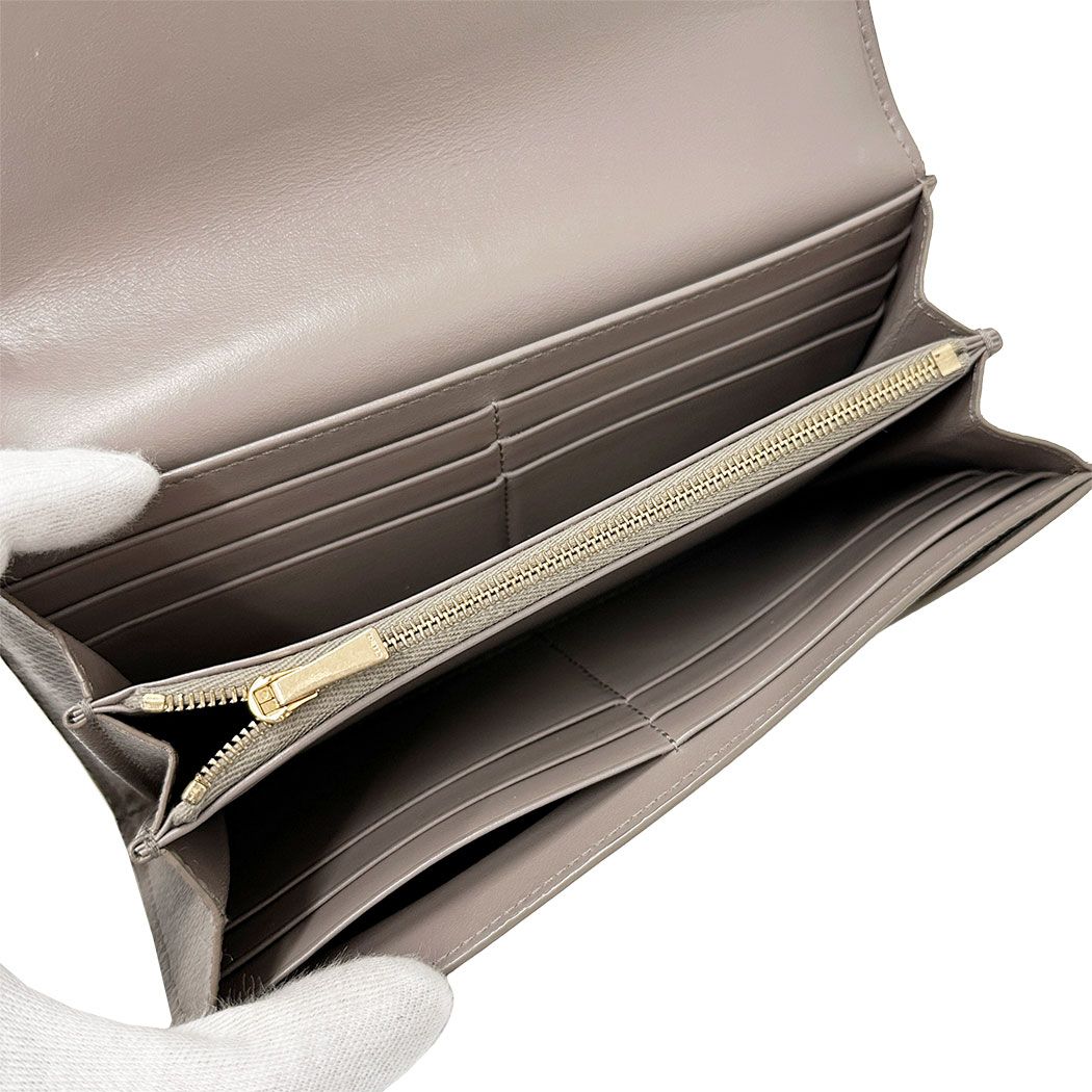 Celine Wallet Leather Greige Flap Style Simple Feminine Mini — view 6