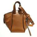 Loewe Hammock Small Brown Camel 2-Way Shoulder Bag Silver