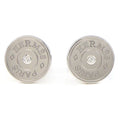 Hermes Earrings Sellier Round Logo Diamond 18k White Gold