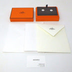 Hermes Earrings Sellier Round Logo Diamond 18k White Gold — view 7