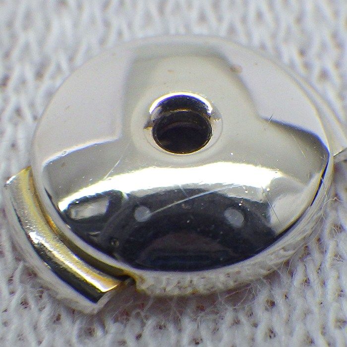 Hermes Earrings Sellier Round Logo Diamond 18k White Gold — view 5