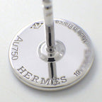 Hermes Earrings Sellier Round Logo Diamond 18k White Gold — view 3