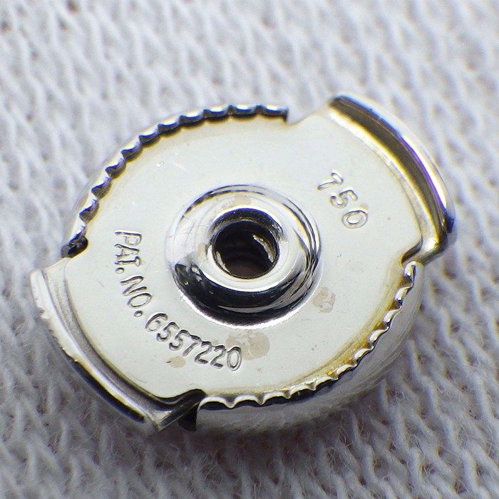 Hermes Earrings Sellier Round Logo Diamond 18k White Gold — view 4