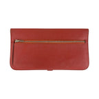 Hermes Dogon Long Rouge Grenat Red Silver Togo Wallet — view 2