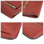 Hermes Dogon Long Rouge Grenat Red Silver Togo Wallet — view 8