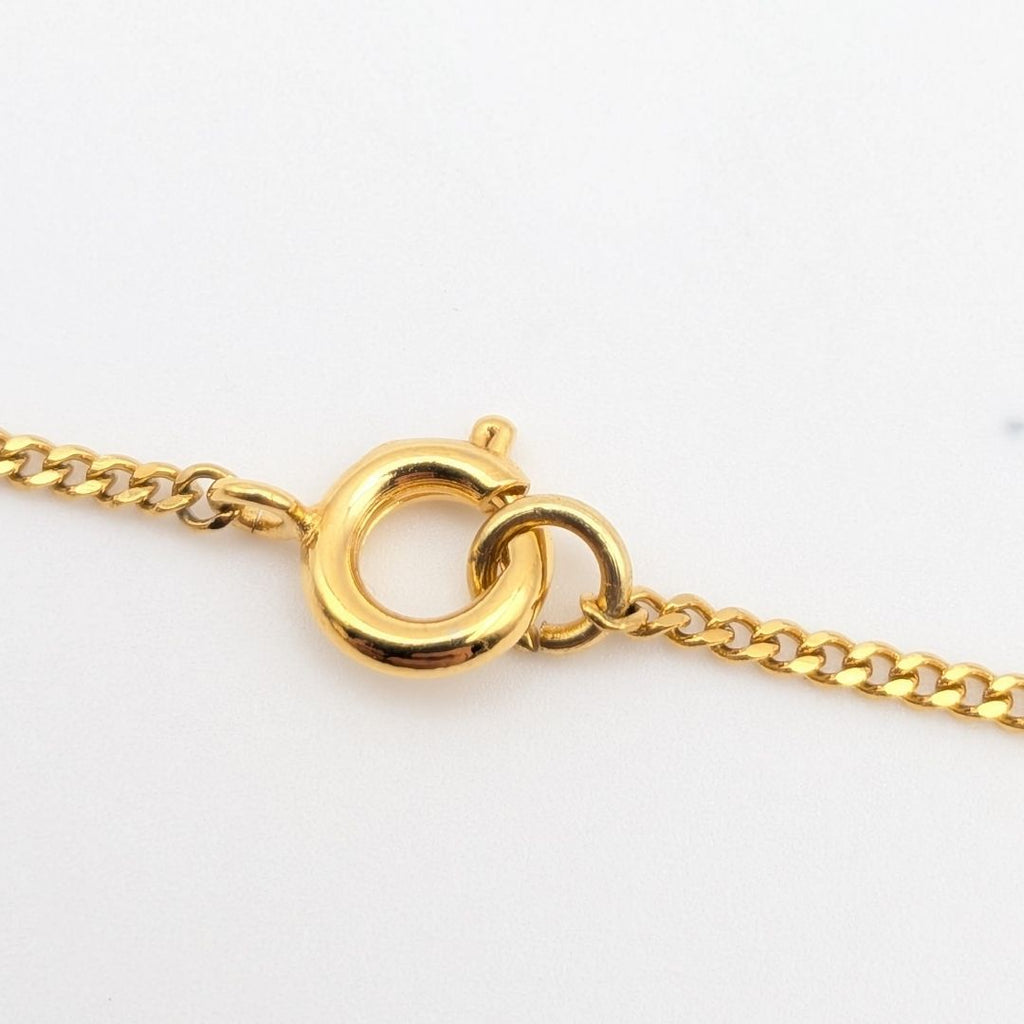 Chanel CC Logo Gold Black Pendant Round Coin Vintage 01P — view 3