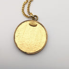 Chanel CC Logo Gold Black Pendant Round Coin Vintage 01P — view 4