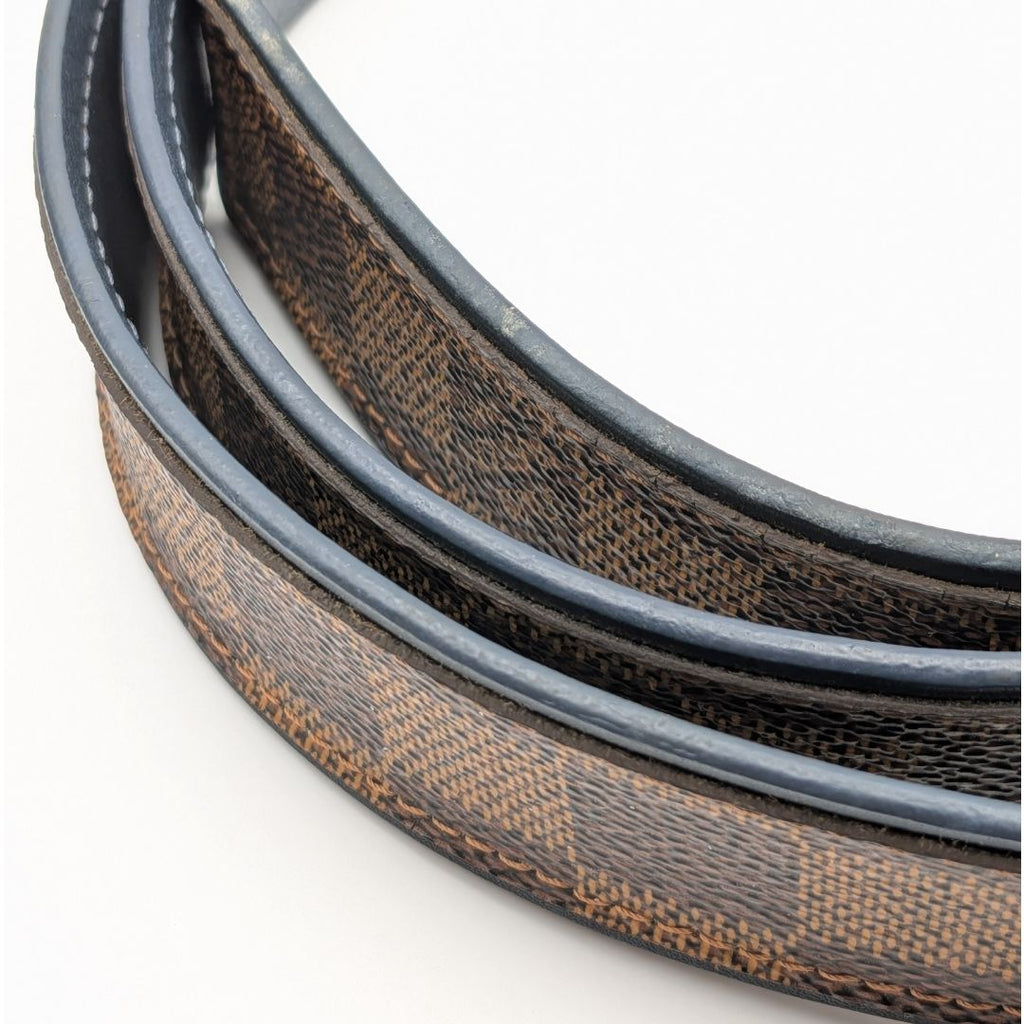 Louis Vuitton Ceinture Sidney Damier Belt Logo Silver Brown Navy — view 2