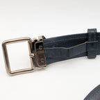 Louis Vuitton Ceinture Sidney Damier Belt Logo Silver Brown Navy — view 4