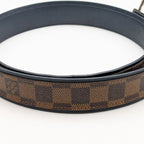 Louis Vuitton Ceinture Sidney Damier Belt Logo Silver Brown Navy — view 8