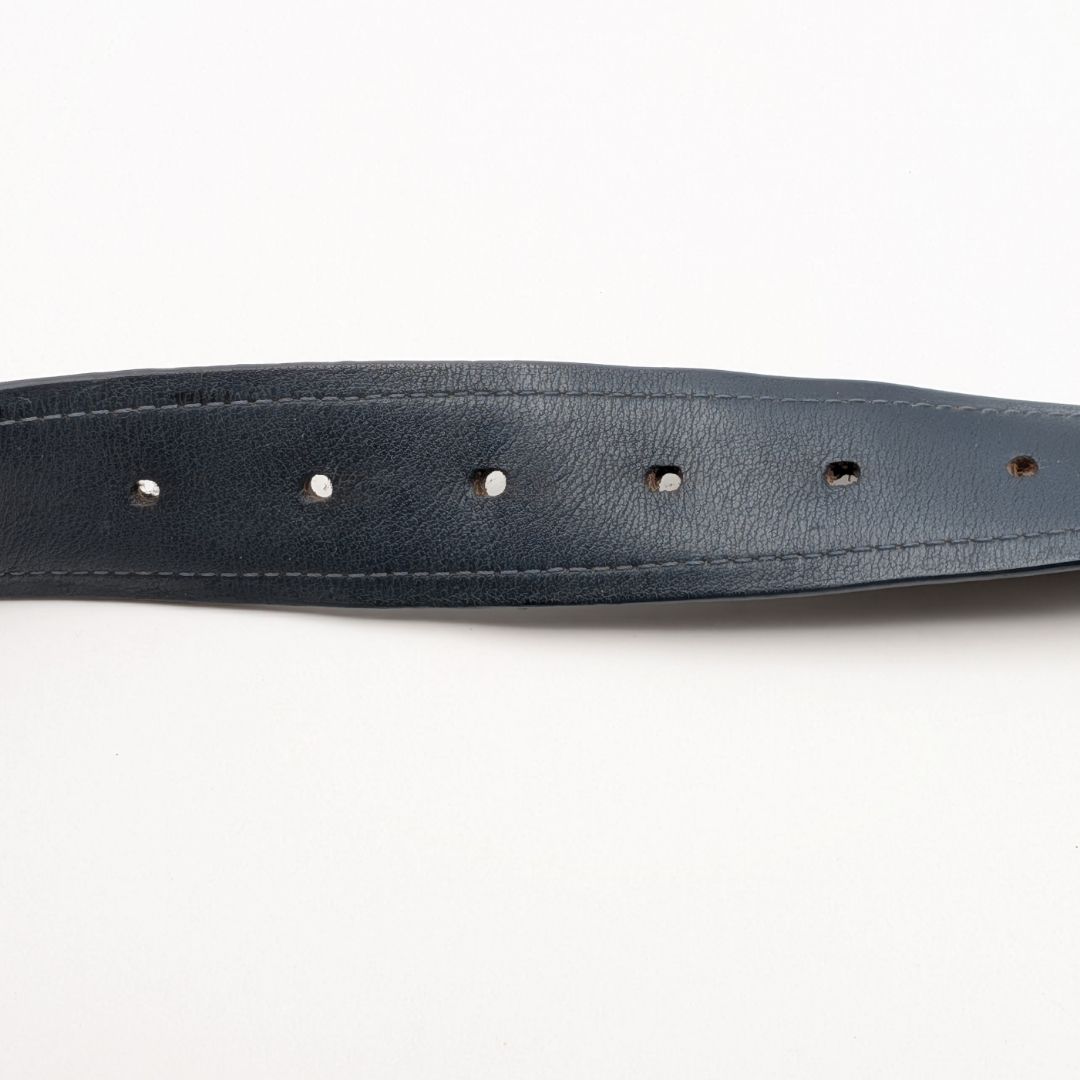 Louis Vuitton Ceinture Sidney Damier Belt Logo Silver Brown Navy — view 6