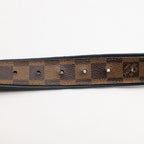 Louis Vuitton Ceinture Sidney Damier Belt Logo Silver Brown Navy — view 5