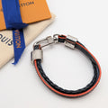 Louis Vuitton Bracelet LV Treble Damier Graphite Gray Blue Silver
