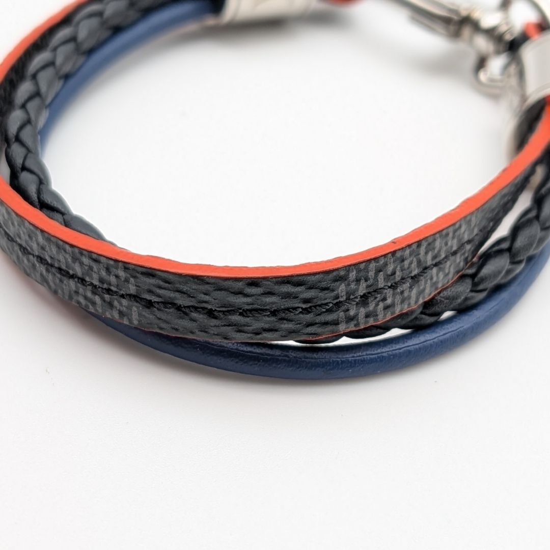 Louis Vuitton Bracelet LV Treble Damier Graphite Gray Blue Silver — view 4