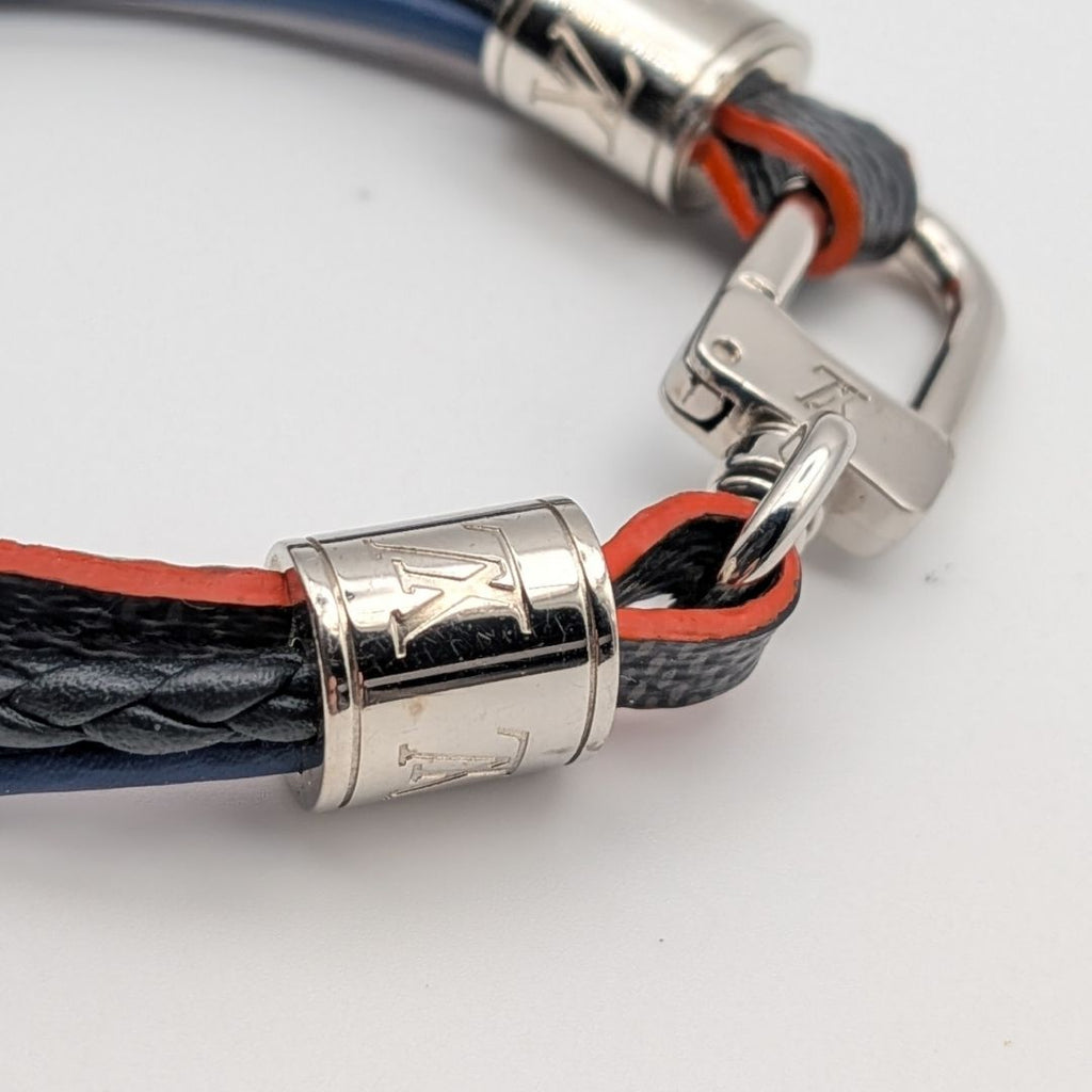 Louis Vuitton Bracelet LV Treble Damier Graphite Gray Blue Silver — view 3