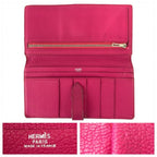 Hermes Bearn Classic Rose Tyrian Pink Chevre Wallet — view 5
