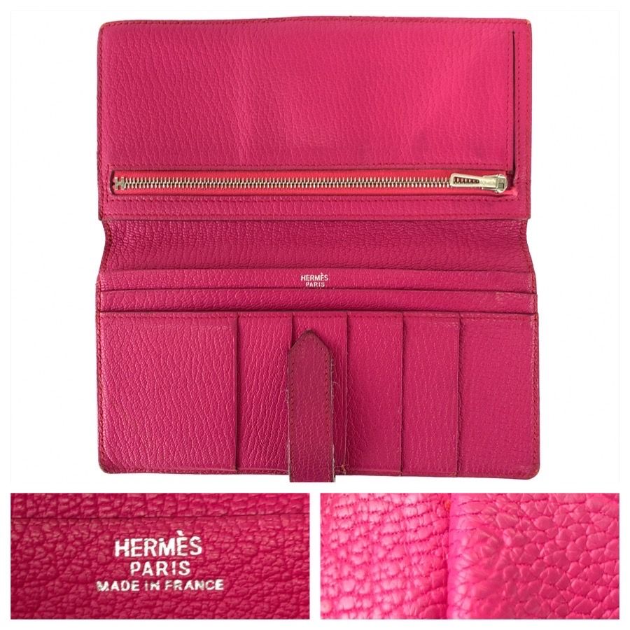Hermes Bearn Classic Rose Tyrian Pink Chevre Wallet — view 5
