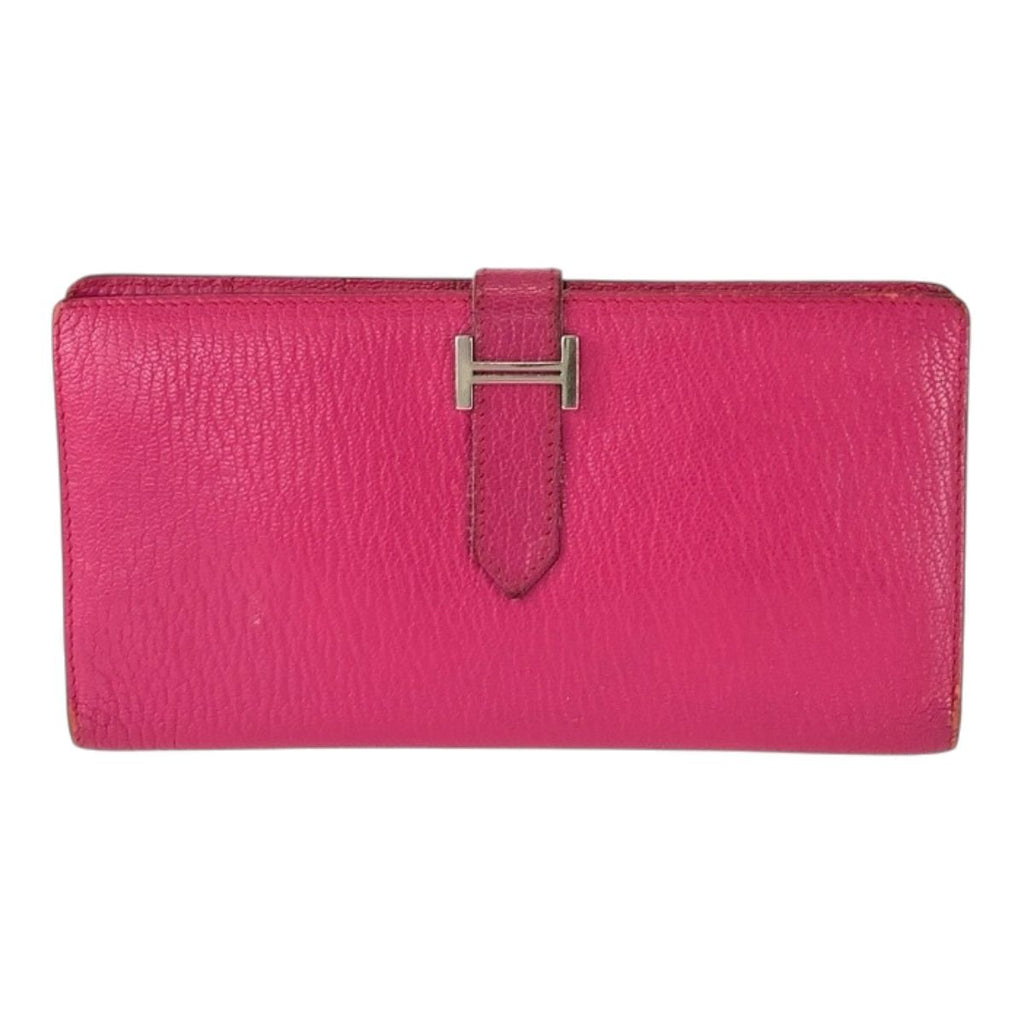 Hermes Bearn Classic Rose Tyrian Pink Chevre Wallet