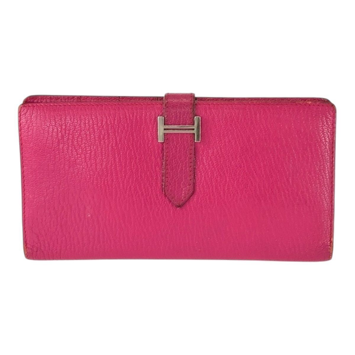Hermes Bearn Classic Rose Tyrian Pink Chevre Wallet