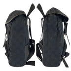 Gucci Black Silver GG Canvas Leather Backpack — view 8