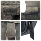 Gucci Black Silver GG Canvas Leather Backpack — view 3