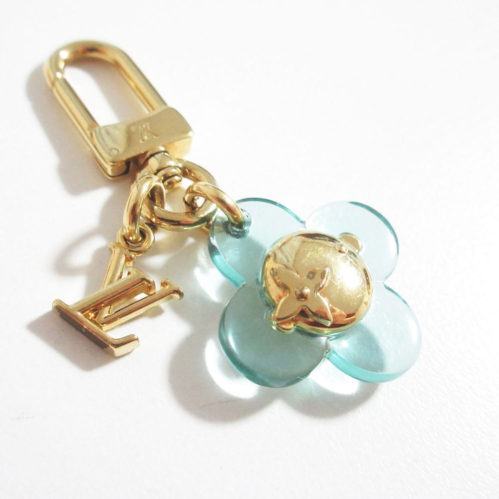 Louis Vuitton Bag Charm Micro Vivienne Gold Colored Clear Blue