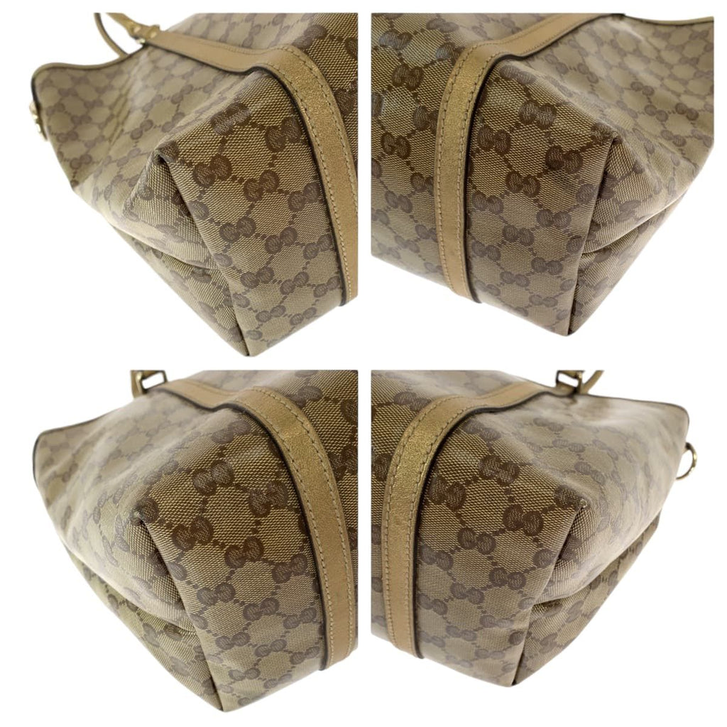 Gucci GG Crystal Beige Gold Tote Shoulder Bag — view 4