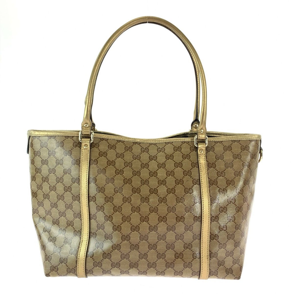 Gucci GG Crystal Beige Gold Tote Shoulder Bag — view 2