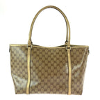 Gucci GG Crystal Beige Gold Tote Shoulder Bag — view 2