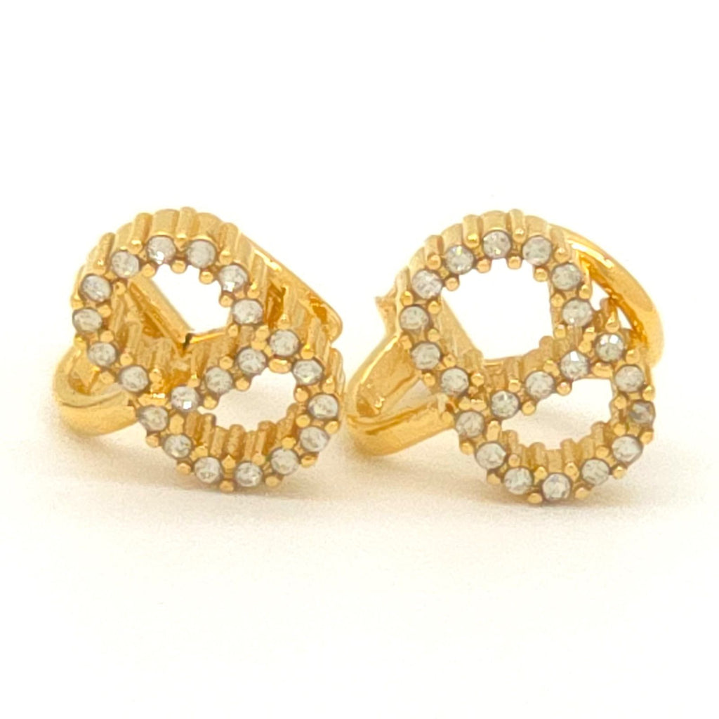 Dior Clair D Lune Clip Earrings White Crystal CD Signature Gold Tone Metal — view 2