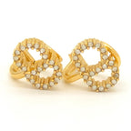 Dior Clair D Lune Clip Earrings White Crystal CD Signature Gold Tone Metal — view 2