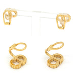 Dior Clair D Lune Clip Earrings White Crystal CD Signature Gold Tone Metal — view 6