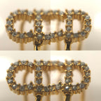 Dior Clair D Lune Clip Earrings White Crystal CD Signature Gold Tone Metal — view 7