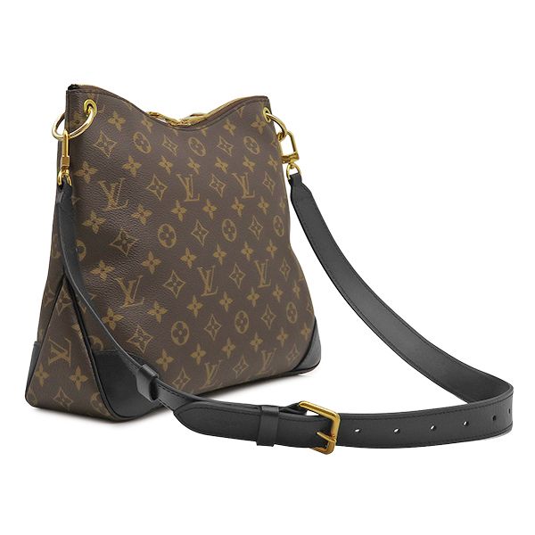Louis Vuitton Shoulder Bag Odeon NM MM Monogram Canvas Leather Noir Gold Brown — view 2