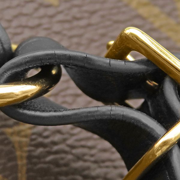 Louis Vuitton Shoulder Bag Odeon NM MM Monogram Canvas Leather Noir Gold Brown — view 7