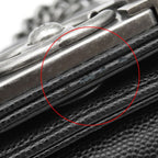 Chanel Shoulder Bag Boy 20 Caviar Leather Black Gunmetal Chain — view 7