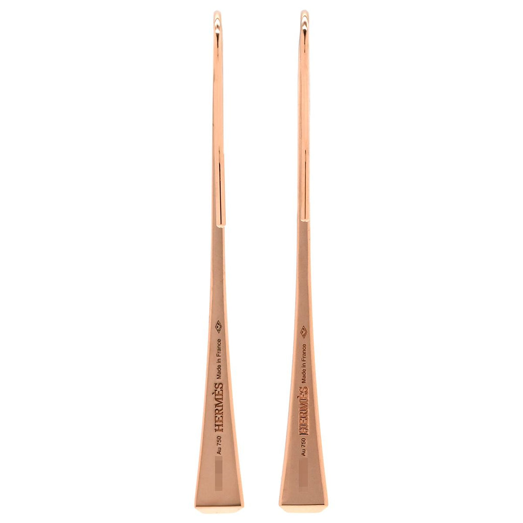 Hermes Earrings Crew de Forges Rose Gold Pink Hook — view 2