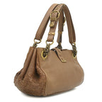 Bottega Veneta Handbag Intrecciato Leather Brown Gold — view 2