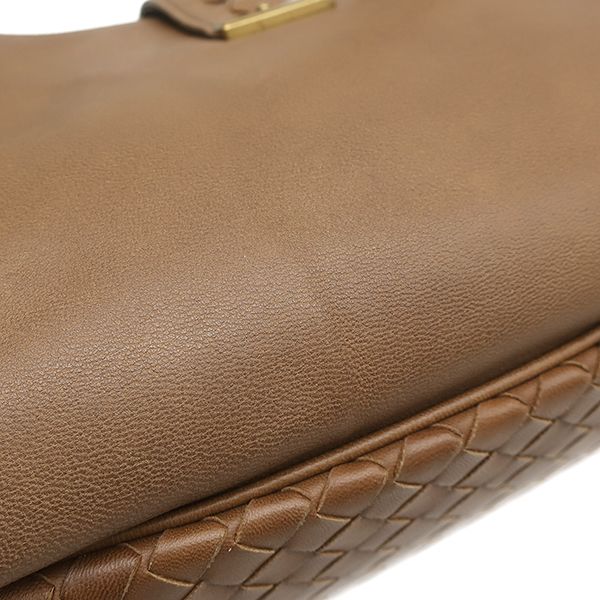 Bottega Veneta Handbag Intrecciato Leather Brown Gold — view 8