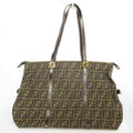 Fendi Vintage Zucca Pattern Tote Bag Brown Black