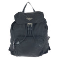 Prada Tessuto Black Silver Nylon Leather Backpack
