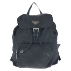 Prada Tessuto Black Silver Nylon Leather Backpack