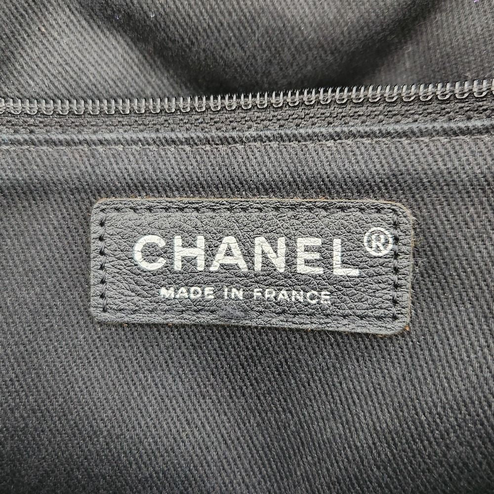 Chanel CC Logo Tweed 2-Way Shoulder Bag Khaki — view 6