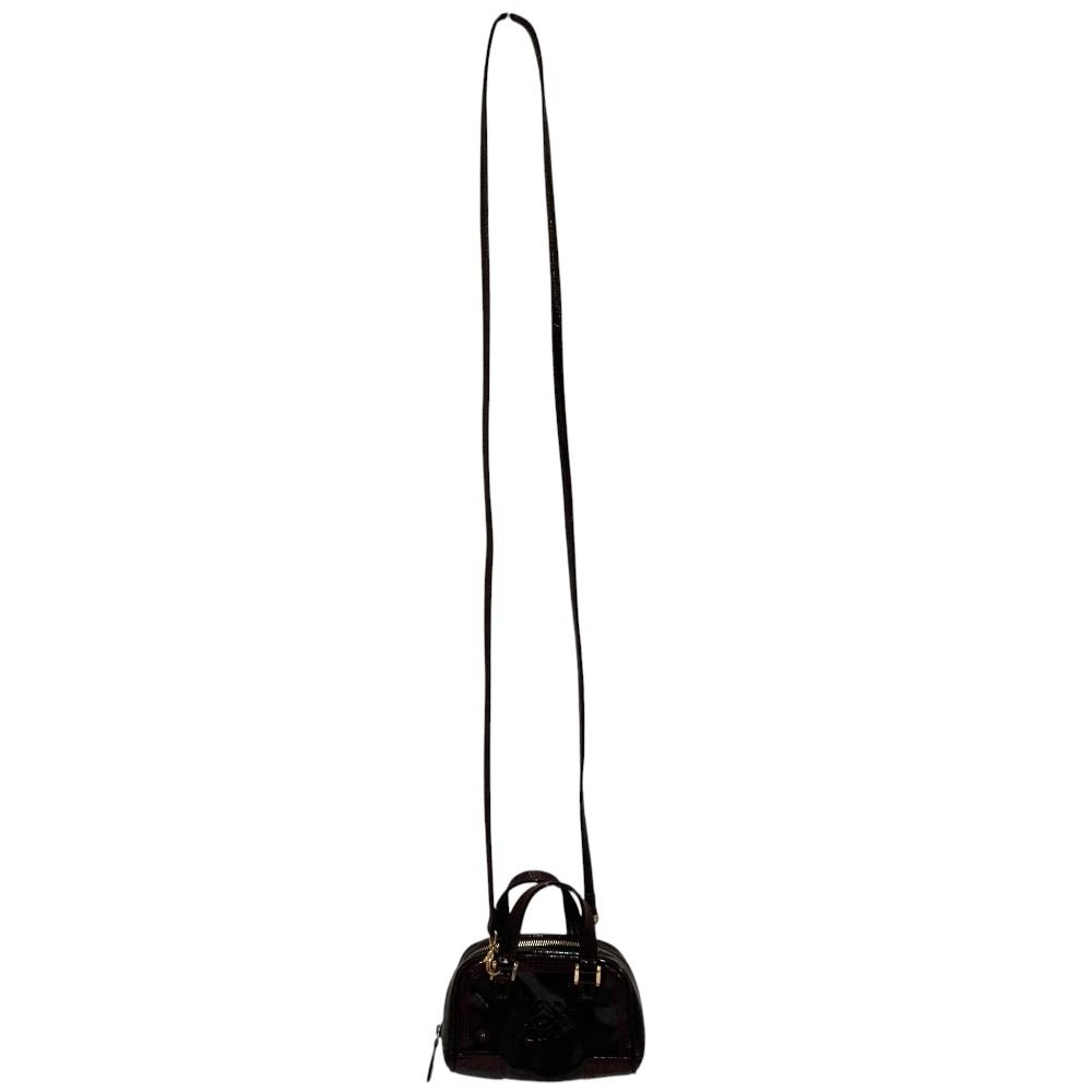 Loewe Amazona Micro Mini Patent Leather Shoulder Pouch Burgundy — view 8