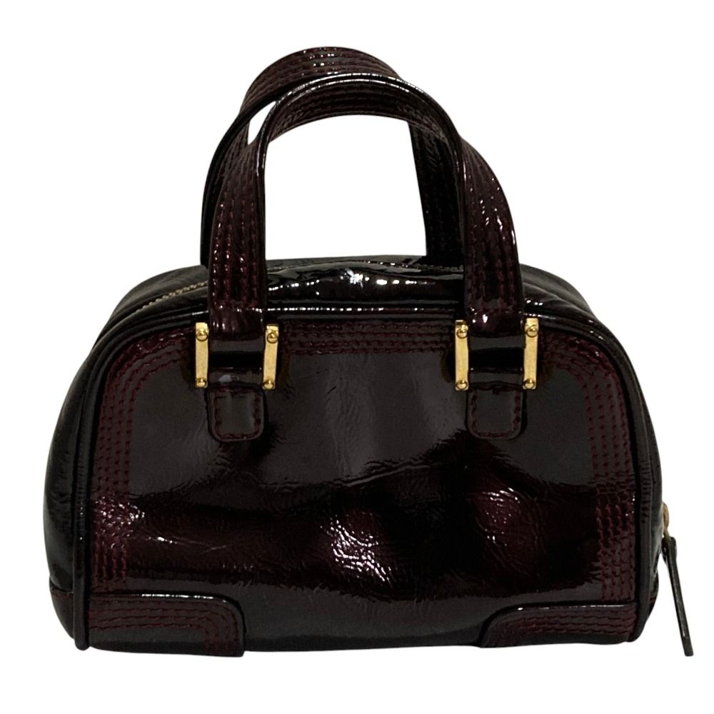 Loewe Amazona Micro Mini Patent Leather Shoulder Pouch Burgundy — view 3