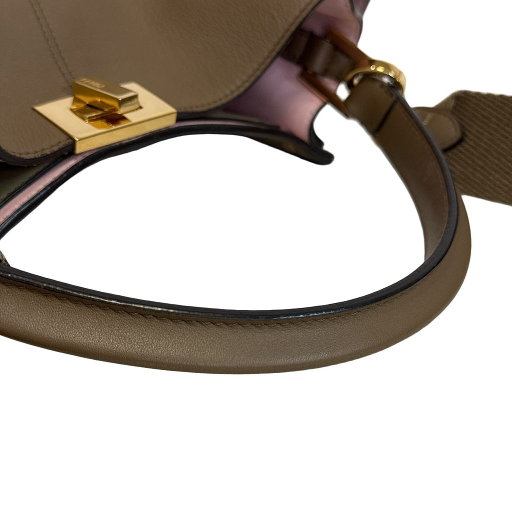 Fendi Peekaboo X-Lite Medium Leather Brown 2-Way Shoulder Bag — view 5