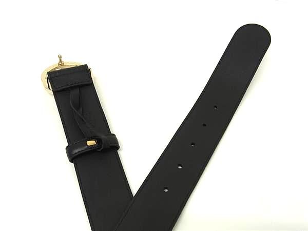 Gucci Interlocking G Guccissima Leather Gold 80 32 Black Belt — view 3