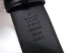 Gucci Interlocking G Guccissima Leather Gold 80 32 Black Belt — view 4
