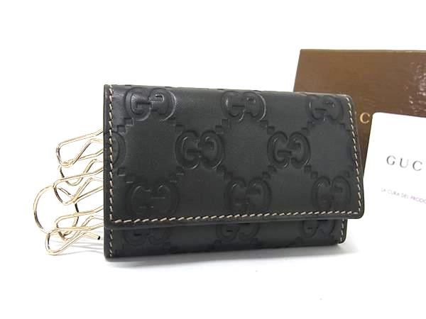 Gucci Guccissima Leather Key Case Key Holder Gray